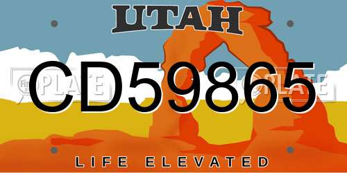 CD59865 Utah License Plate