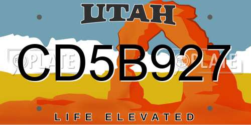 CD5B927 Utah License Plate