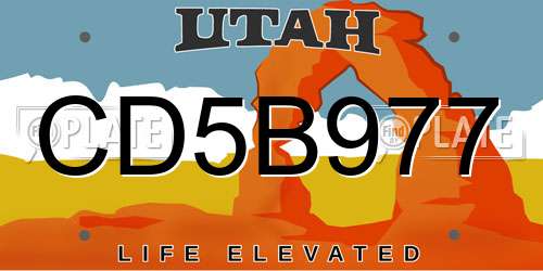 CD5B977 Utah License Plate