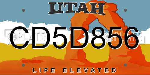 CD5D856 Utah License Plate