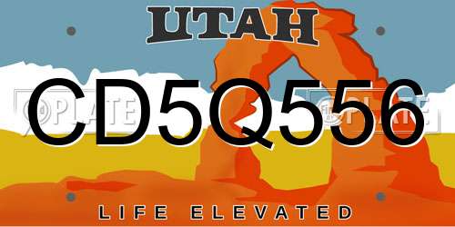 CD5Q556 Utah License Plate