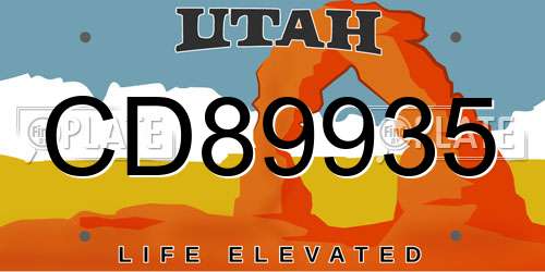 CD89935 Utah License Plate
