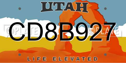 CD8B927 Utah License Plate