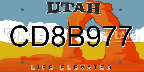CD8B977 Utah License Plate
