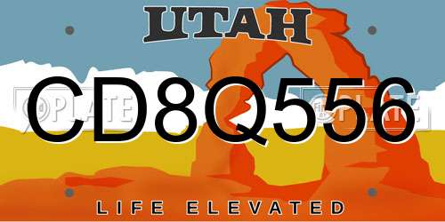 CD8Q556 Utah License Plate