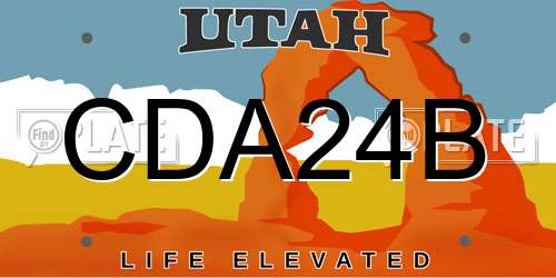 CDA24B Utah License Plate