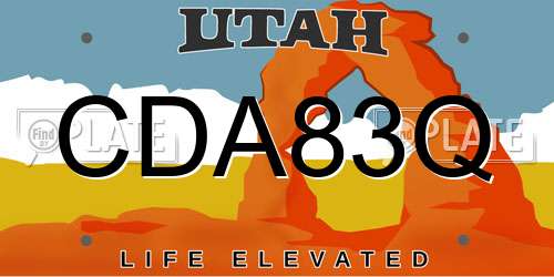 CDA83Q Utah License Plate