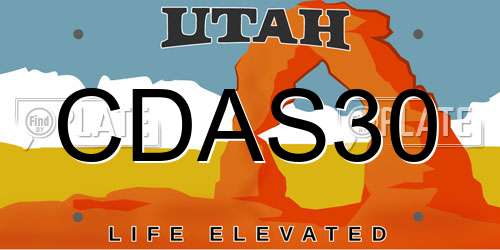 CDAS30 Utah License Plate