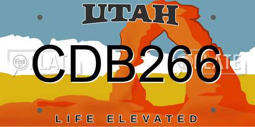 CDB266 Utah License Plate