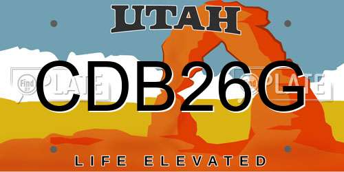 CDB26G Utah License Plate