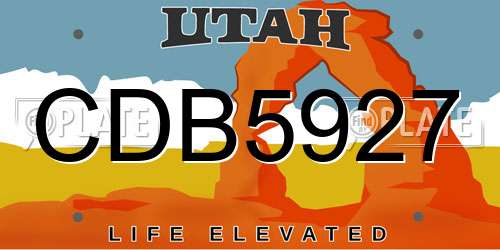 CDB5927 Utah License Plate