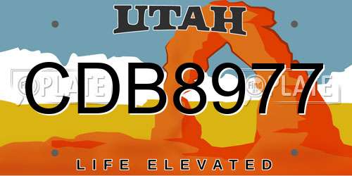 CDB8977 Utah License Plate
