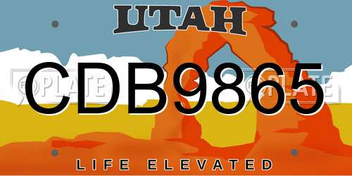 CDB9865 Utah License Plate