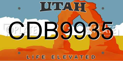 CDB9935 Utah License Plate