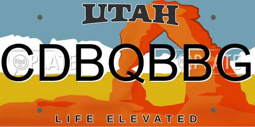 CDBQBBG Utah License Plate