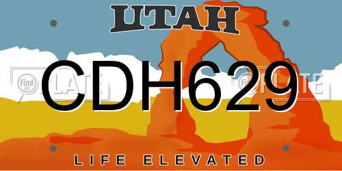 CDH629 Utah License Plate