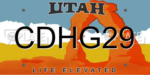 CDHG29 Utah License Plate