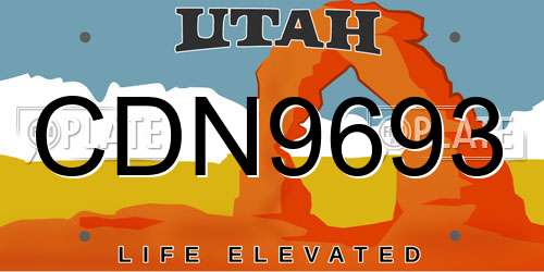 CDN9693 Utah License Plate