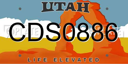 CDS0886 Utah License Plate