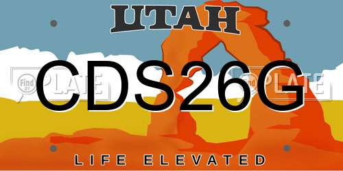 CDS26G Utah License Plate
