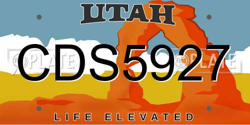 CDS5927 Utah License Plate