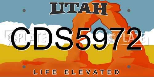 CDS5972 Utah License Plate