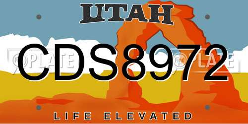 CDS8972 Utah License Plate