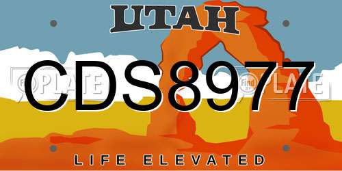 CDS8977 Utah License Plate