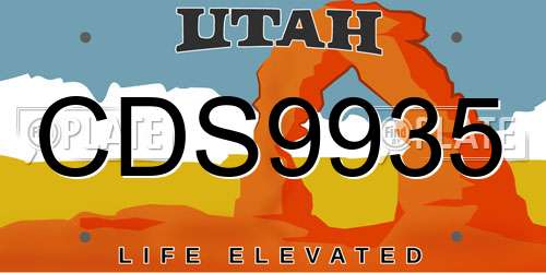 CDS9935 Utah License Plate