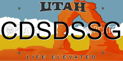 CDSDSSG Utah License Plate