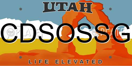 CDSOSSG Utah License Plate