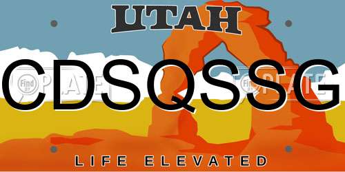 CDSQSSG Utah License Plate