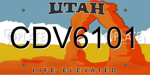CDV6101 Utah License Plate