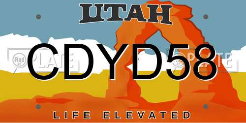 CDYD58 Utah License Plate