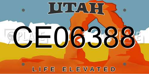 CE06388 Utah License Plate
