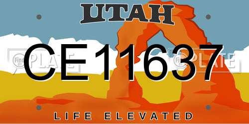 CE11637 Utah License Plate