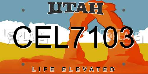 CEL7103 Utah License Plate