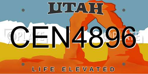 CEN4896 Utah License Plate