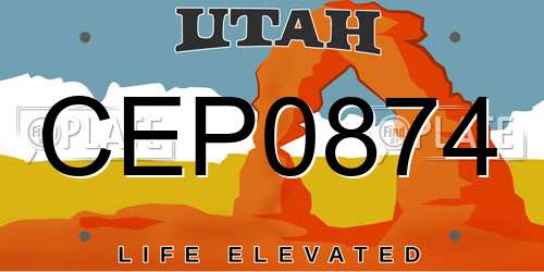 CEP0874 Utah License Plate