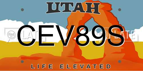 CEV89S Utah License Plate