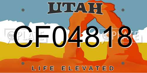 CF04818 Utah License Plate