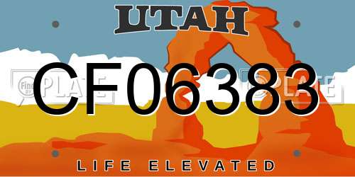 CF06383 Utah License Plate