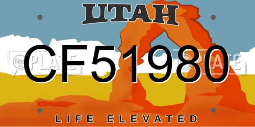 CF51980 Utah License Plate