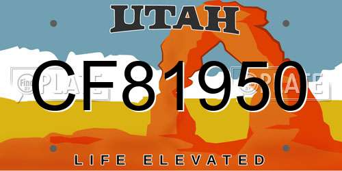 CF81950 Utah License Plate