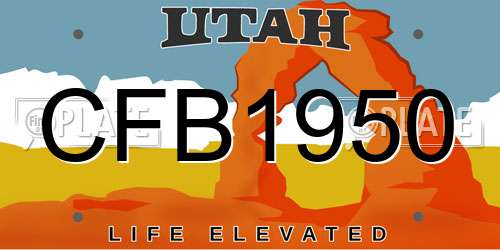 CFB1950 Utah License Plate