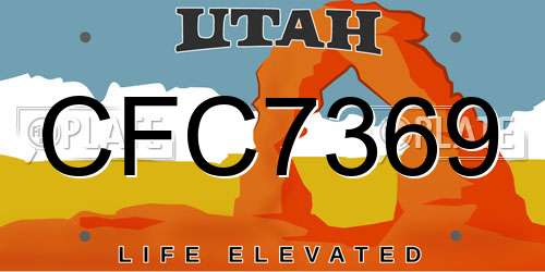 CFC7369 Utah License Plate