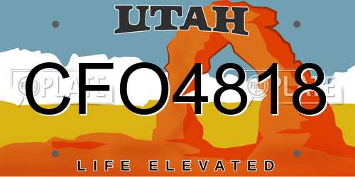 CFO4818 Utah License Plate