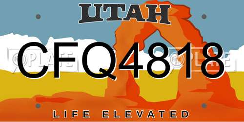 CFQ4818 Utah License Plate