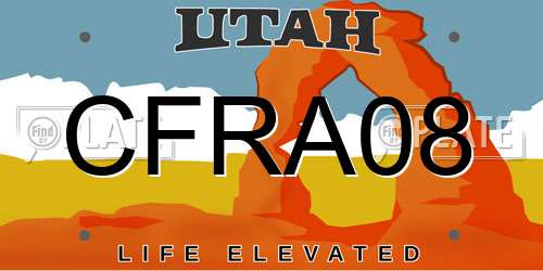 CFRA08 Utah License Plate