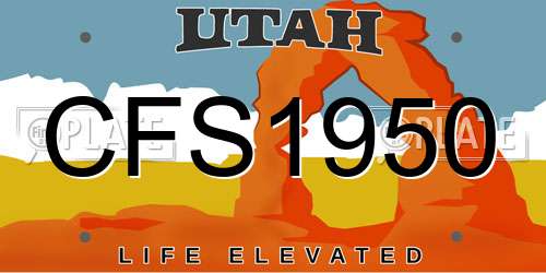 CFS1950 Utah License Plate